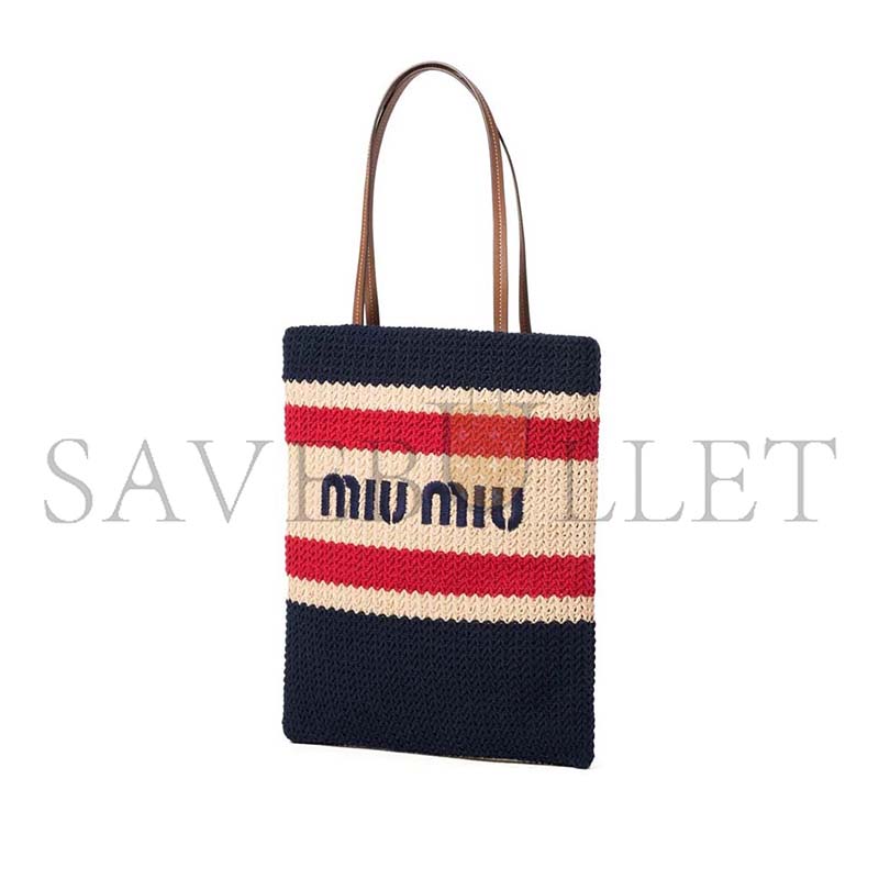 M1v M1v RED STRIPED CROCHET TOTE BAG 5BG248 (38*30cm)